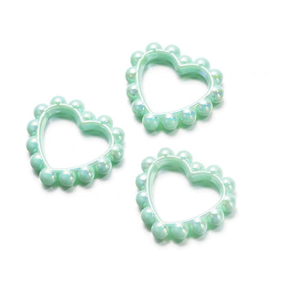 Solid Color Plated Love Circle 39X43mm Acrylic Beads 10pcs 7