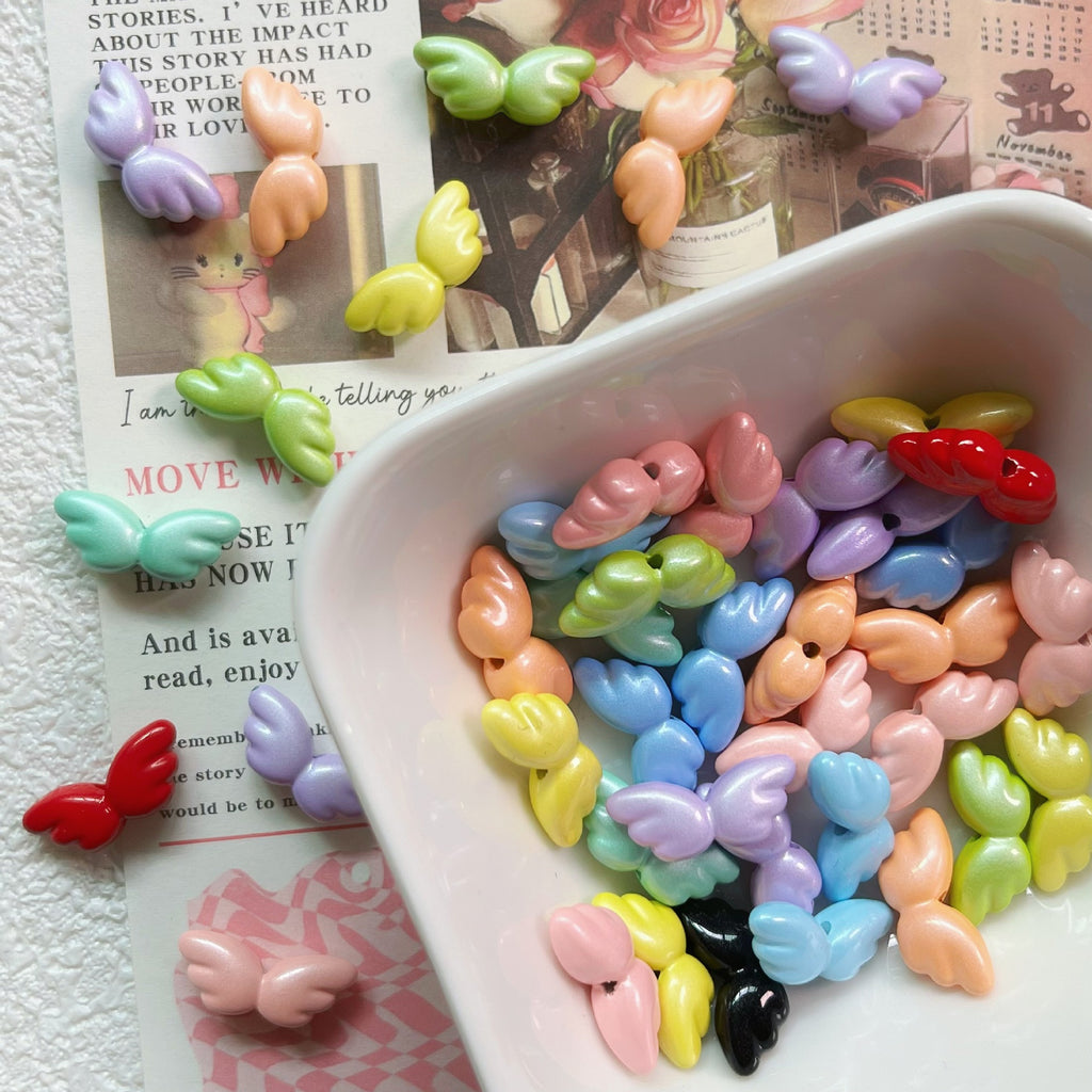 Chubby Wing Metal Beads 17mm Glossy Enamel Finish 10pcs 3