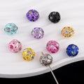 Wrinkled Alloy Rhinestone Beads 12-15mm Textured Colorful 50pcs