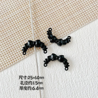 Bow and Skateboard Metal Beads 25mm 19mm Baking Painted Alloy 20pcs 13
