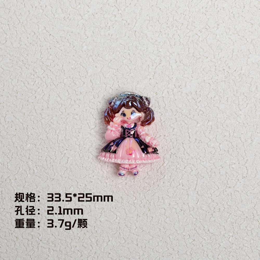 Plating Princess Lolita Series Resin Beads Glossy Pastel Colors 10pcs 6