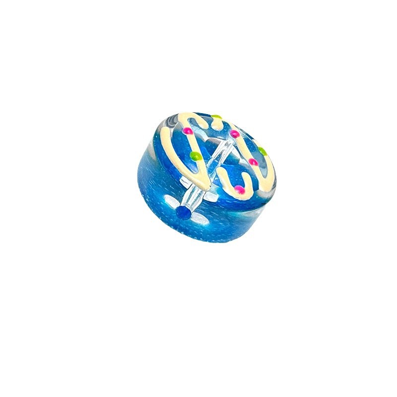 Lampwork Glass Beads Donut 15mm Hand Painted Cream Thick 10pcs 5