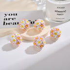 Flower Clay Beads 19mm Multicolor Handmade Polymer 20pcs 8