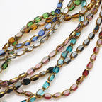 Electroplated Frosted Glass Beads 4mm x 6mm Metallic Edged 96pcs 4