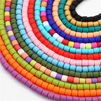 Cylindrical Clay Beads 6mm Colorful Polymer 62pcs 2
