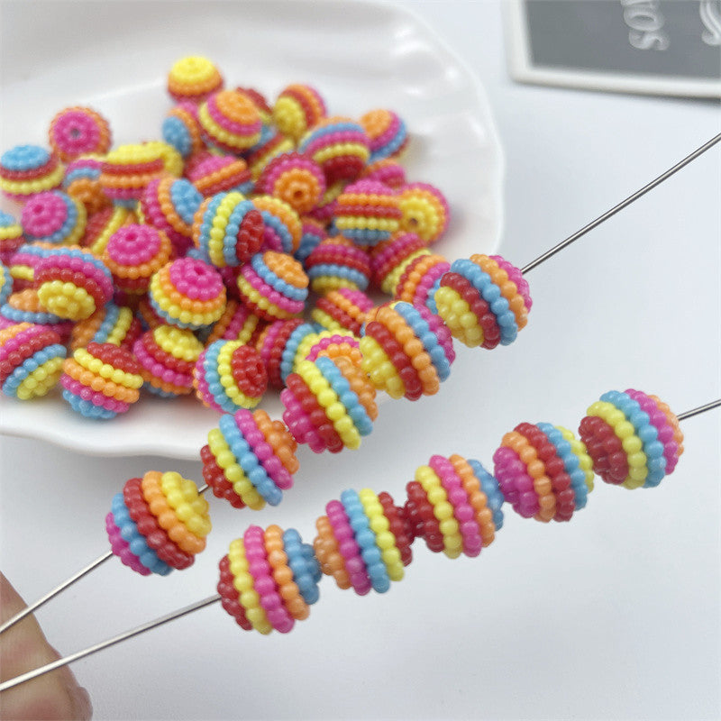 Colorful Waxberry Acrylic Beads 12-14mm ABS Plastic 100pcs 2