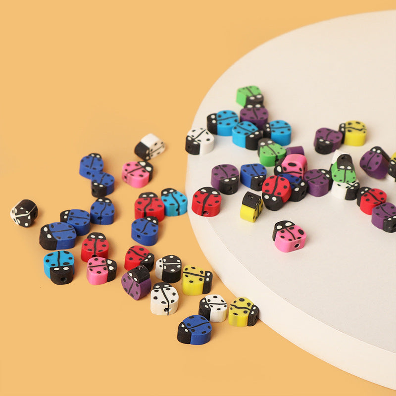 Ladybug Clay Beads 10mm Colorful Polymer Animal Design 200pcs 3