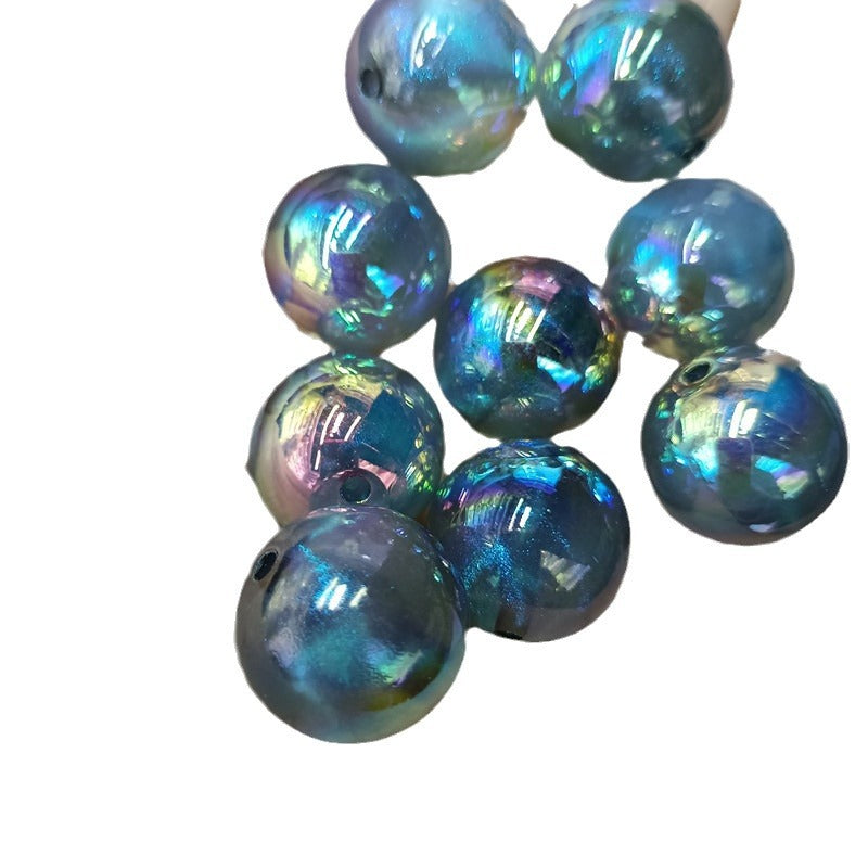 Glitter Bubblegum Beads 20mm Plating Shimmer Iridescent Pastel 50pcs 5