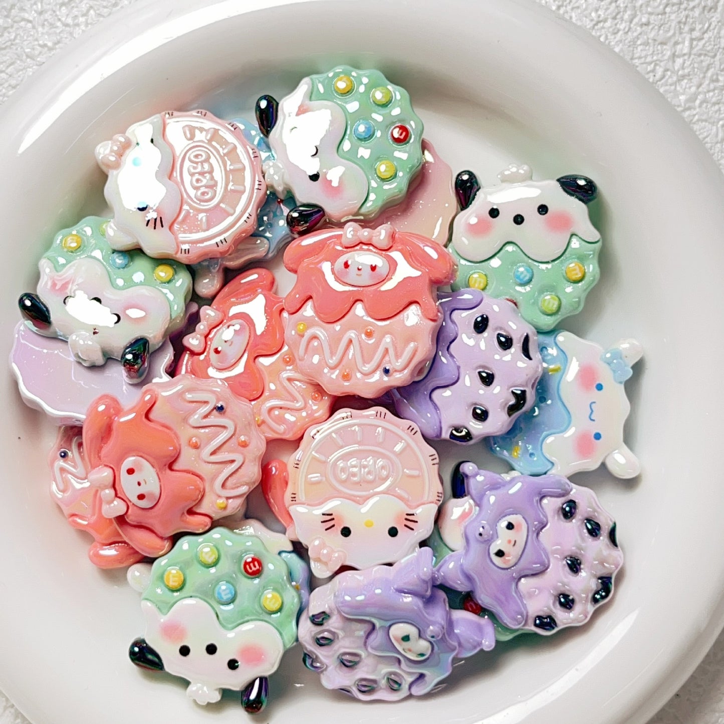 Sanri Cookies Series Resin Beads 26mm Pastel Glossy 5pcs 7