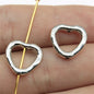 Heart Metal Beads 13mm Irregular Hollow Vintage Antique Finish 100pcs