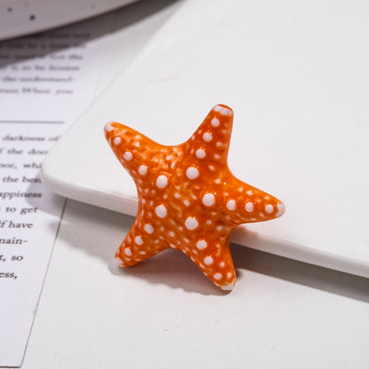 Gradient Starfish Acrylic Beads 21/38mm Two-Color Textured 10pcs 10