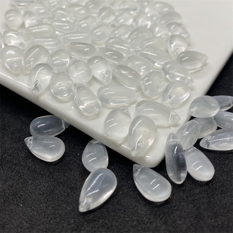 Czech Glass Beads Teardrop 8mm 14mm Glossy Purple Pink Iridescent 100pcs 19