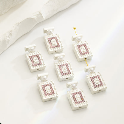Perfume Bottle Rhinestone Beads 21x11mm Alloy Embeded 10pcs 4