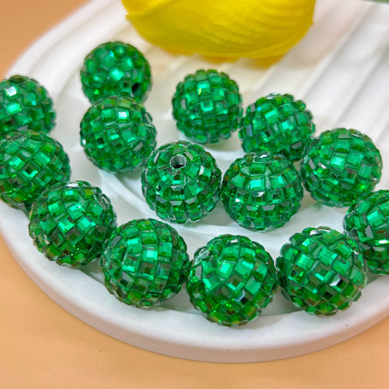 Rhinestone Round Clay Beads 16mm Bright Disco Ball 20pcs 8
