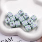 Vintage Spring Floral Plaid Square Acrylic Beads 13mm 50pcs 7