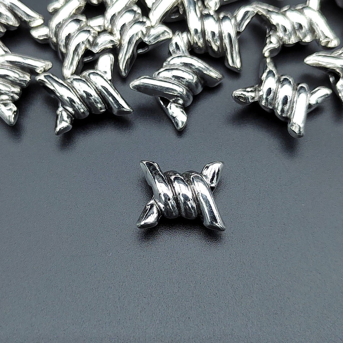 Imitation Hemp Rope Metal Beads 16mm Silver Tone Alloy 50pcs