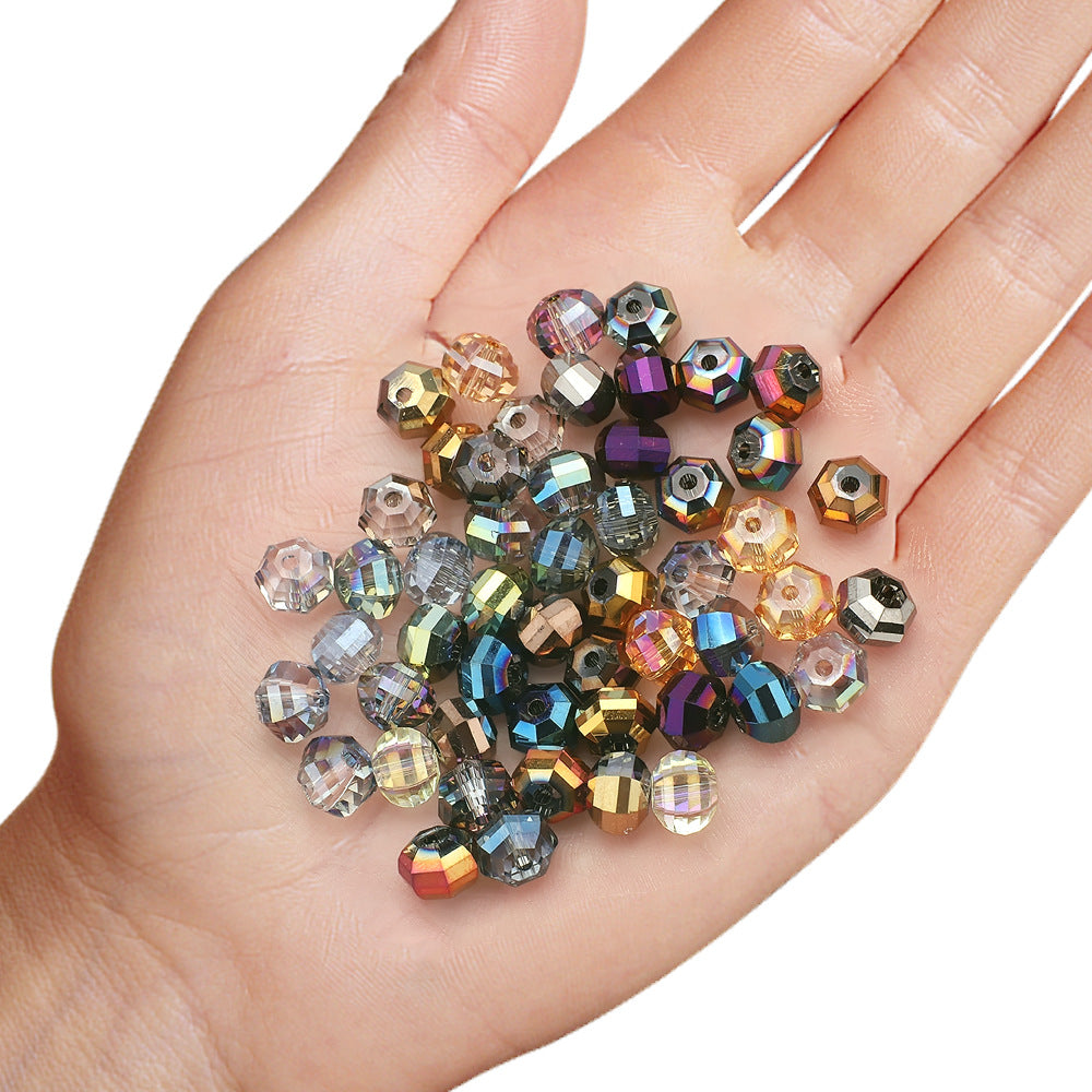 Glass Faceted Spacer Beads 8mm Plating Metallic Color 60pcs 3