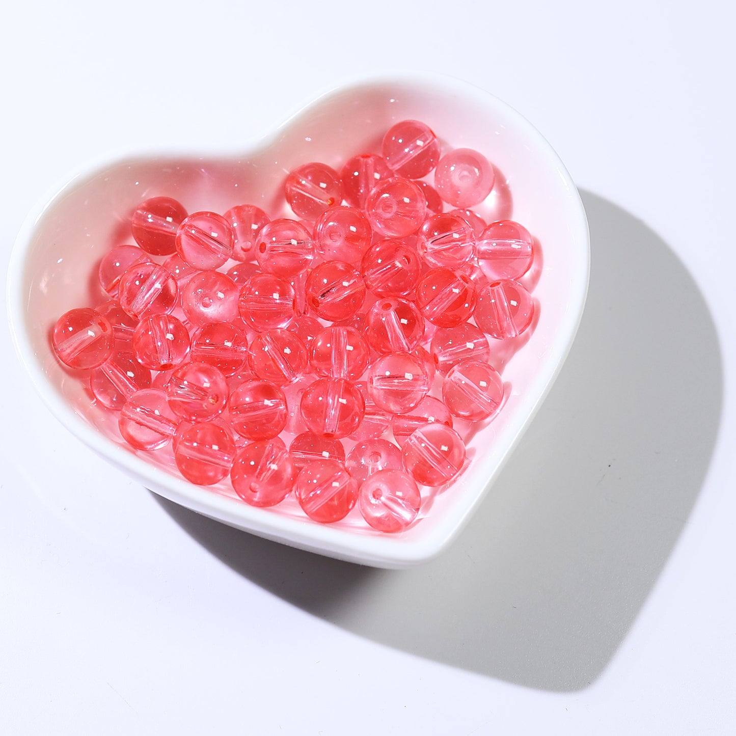 Transparent Round Glass Beads 8mm Monochrome Mixed Colors 100pcs 8