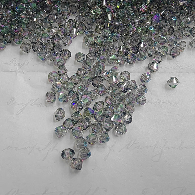 Electroplated Seed Glass Beads 4mm Faceted Multi Colored 40pcs 28