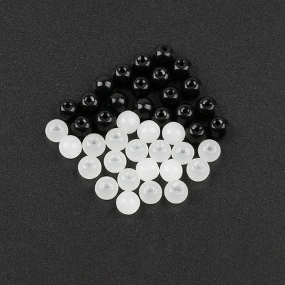 Electroplated Round Glass Beads 4-10mm Imitation Jade Black White 5