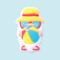 Silicone Focal Beads Summer Gnome Holding Beach Ball and Surfboard 20pcs 5