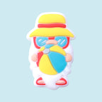 Silicone Focal Beads Summer Gnome Holding Beach Ball and Surfboard 20pcs 5