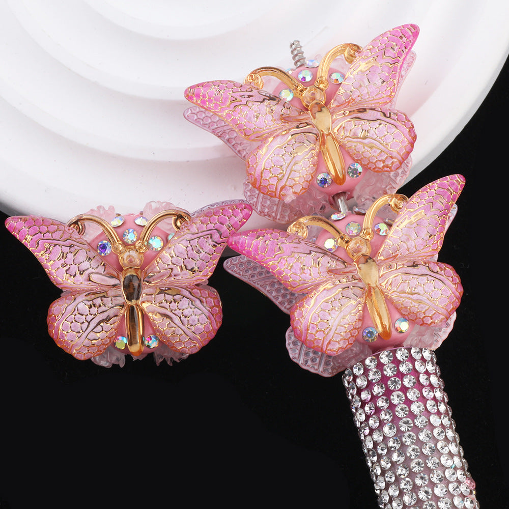 Vintage Radiant Butterfly Resin Beads 35mm Detailed Colorful 2pcs 15