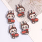 Lantern Metal Beads 24mm Colorful Enamel Bunny Holding 10pcs 10