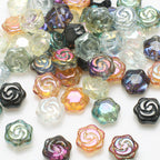 Electroplated Rose Glass Beads 16mm Transparent Iridescent 20pcs