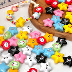 Cartoon Star and Penguin Series Acrylic Beads Printed 10pcs