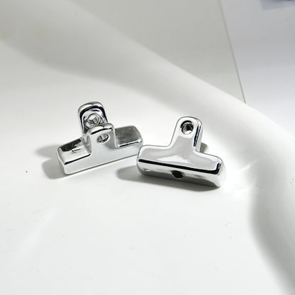 Plating Clip Acrylic Beads 20mm Silver Metallic 50pcs 4
