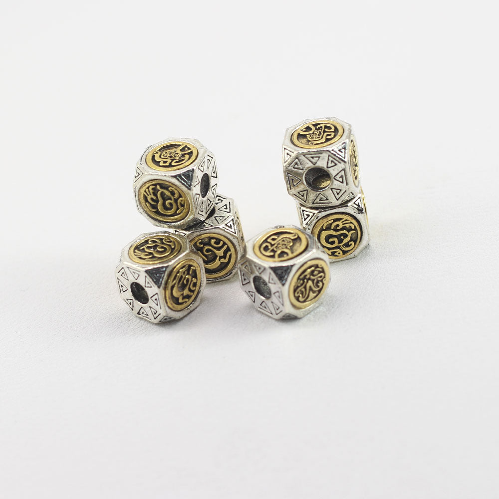 Square Metal Beads 11mm Mythical Creature Antique Silver Gold Tone 10pcs 3