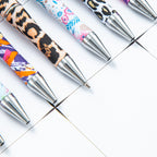 Beadable Pen Plastic Black Barrel Golden Caps Printed Graduation 3