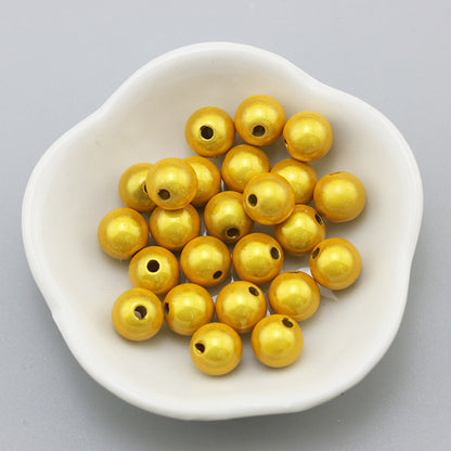 Glossy Metallic Round Acrylic Beads 10mm Colorful Assorted 50pcs 15