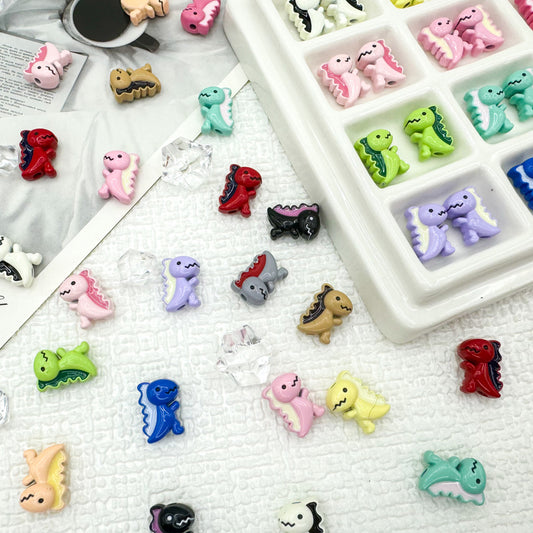 Dinosaur Metal Beads 12mm Baking Painted Enamel Alloy 10pcs