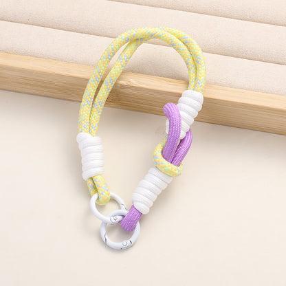 Patterned Macrame Dual Ring Phone Charm Polyester 33cm 2pcs 8