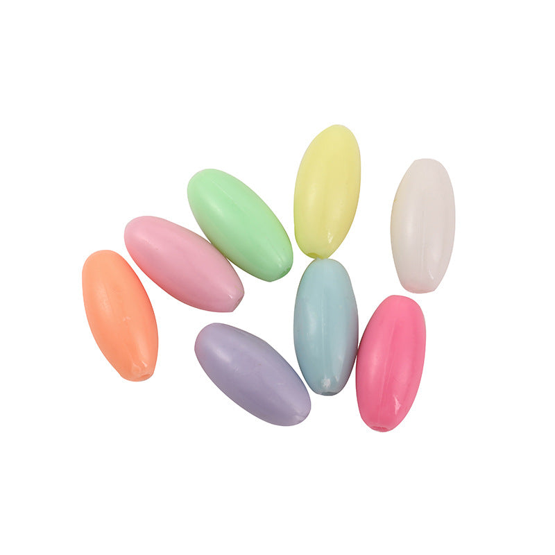 Oval Acrylic Tube Beads 1.4mm x 0.6mm Pastel Mixed Colors 1219pcs 3