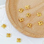 Alloy Four Petal Flower Bead Caps 7mm Tibetan Style 100pcs 4