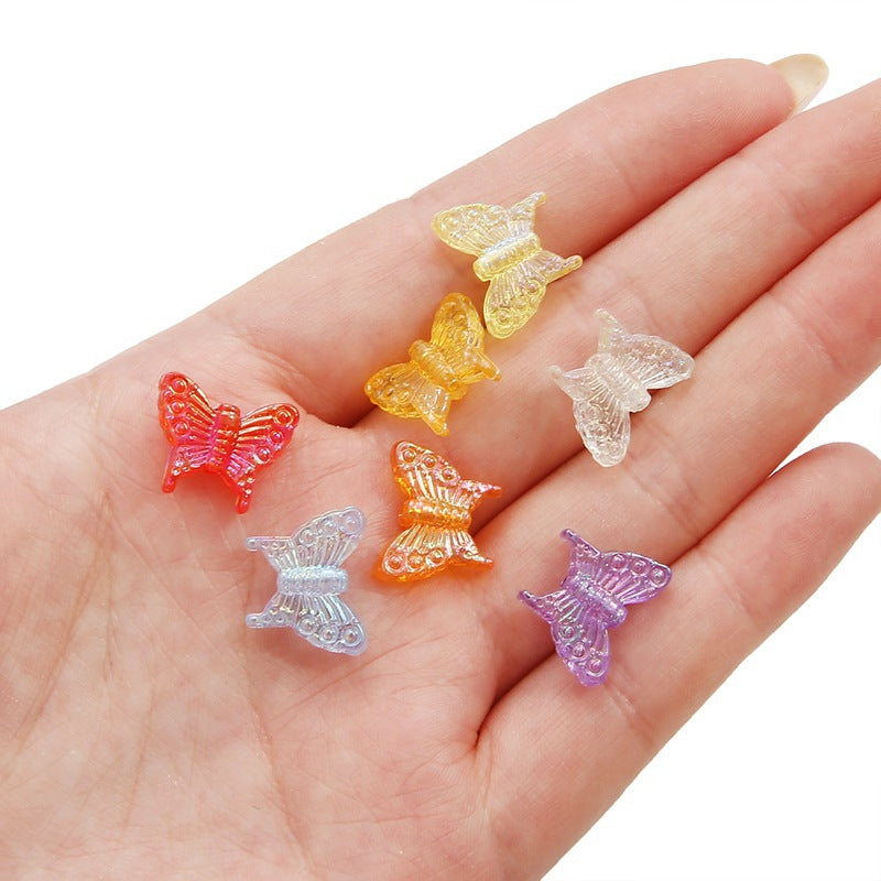 Transparent Butterfly Acrylic Beads 15x13mm Multicolor 40pcs 2