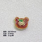 Plating Irregular Bear Bread Resin Beads Glossy Colorful 10pcs 9