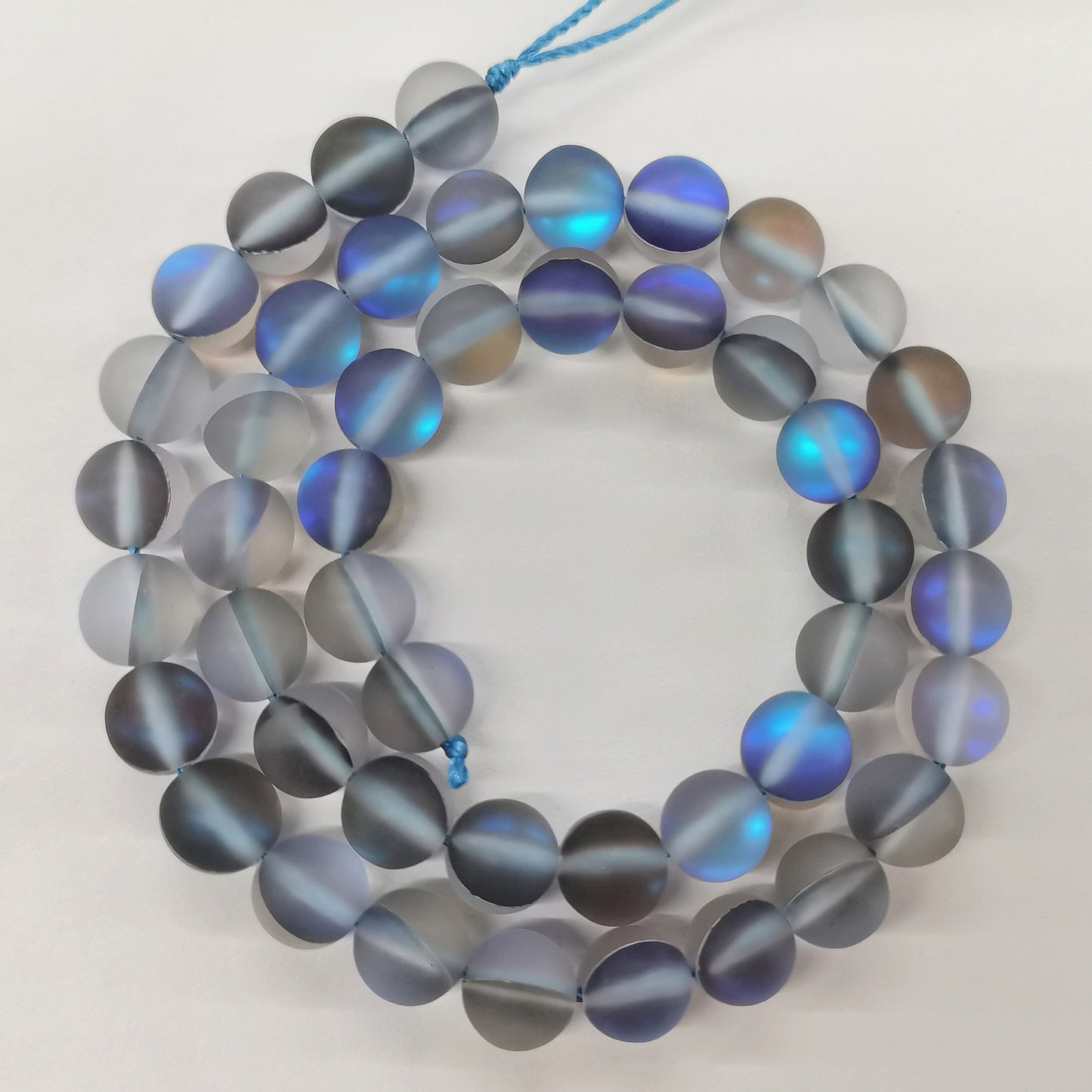Matte Colorful Iridescent Mermaid Glass Beads 6mm 62pcs 21