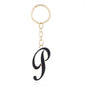 Metal Fashion Letter Keychain Black and Gold Script Design 46