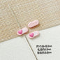 Heart Metal Beads 15-18mm Baking Painted Cherry Blossom Kitten Design 10pcs 17
