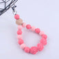 Rose Silicone Bead Wristlet Keychain Floral Charm Pastel Colors 9