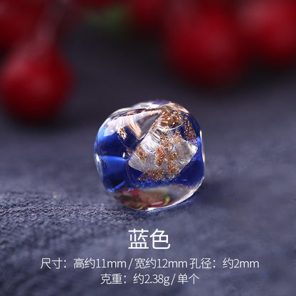 Lampwork Glass Beads Irregular Fig Shape 12mm Dyed Core Gold Foil 30pcs 10