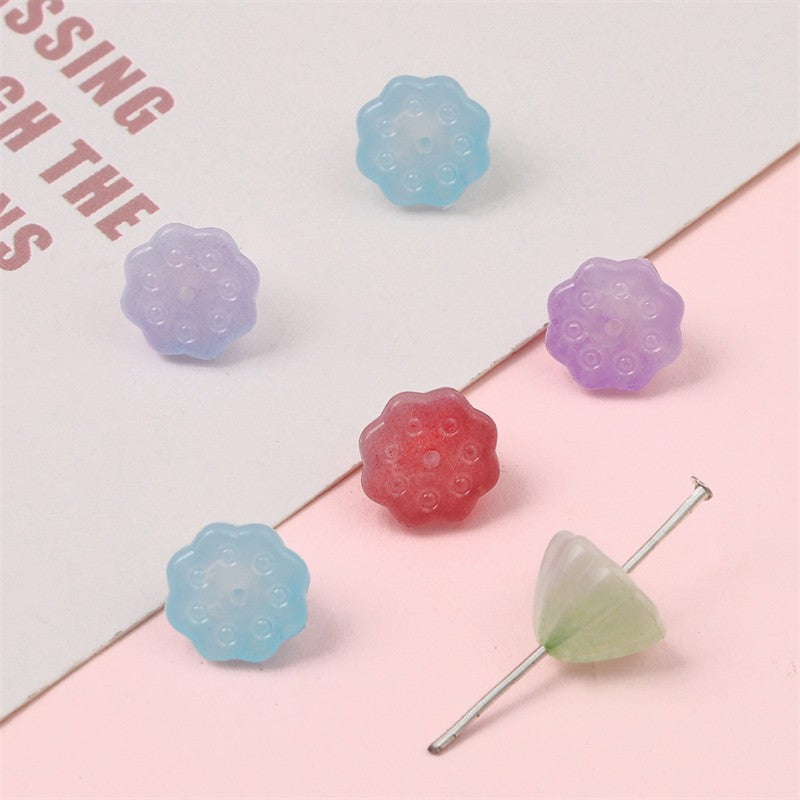 Gradient Lotus Seed Acrylic Beads 10mm Translucent Textured 100pcs 2