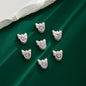 Heart Bow Metal Beads 13mm Rhinestone Accent 10pcs 18