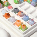 Premium Painted Acrylic Beads 14mm Brushwork Multi Color 5pcs 2