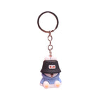 Silicone Dog Keychain with Colorful Fisherman Hat Charm 5