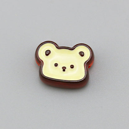 Transparent Bear Flower Acrylic Beads Playful Pastel Enamel 20pcs 7